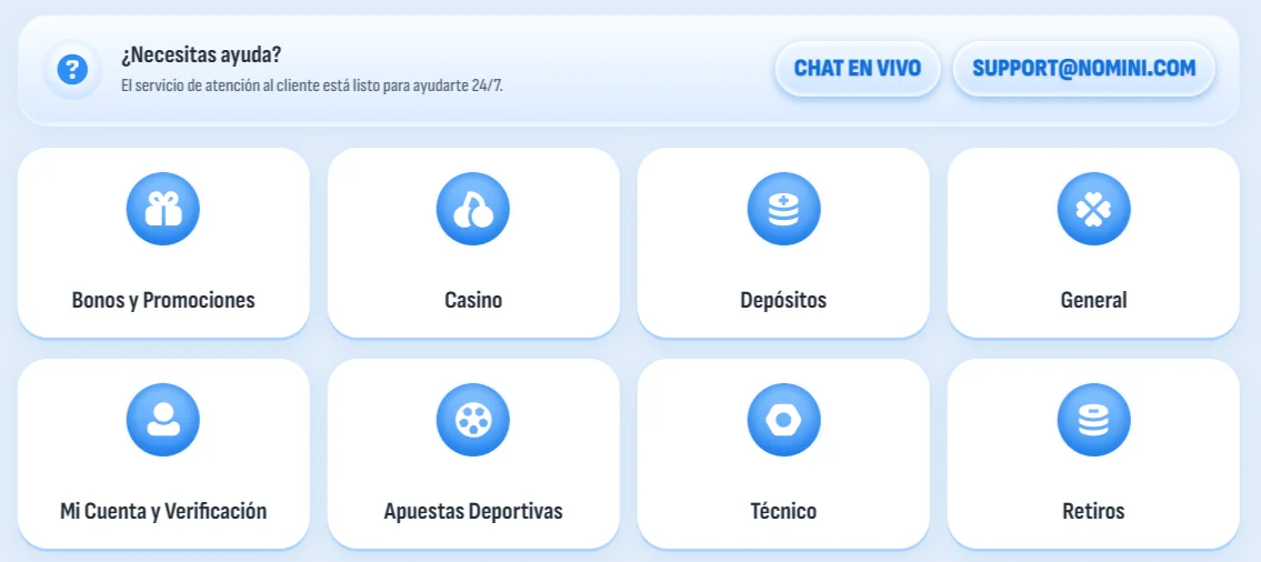 Atención al Cliente en Nomini Casino Atención al Cliente en Nomini Casino